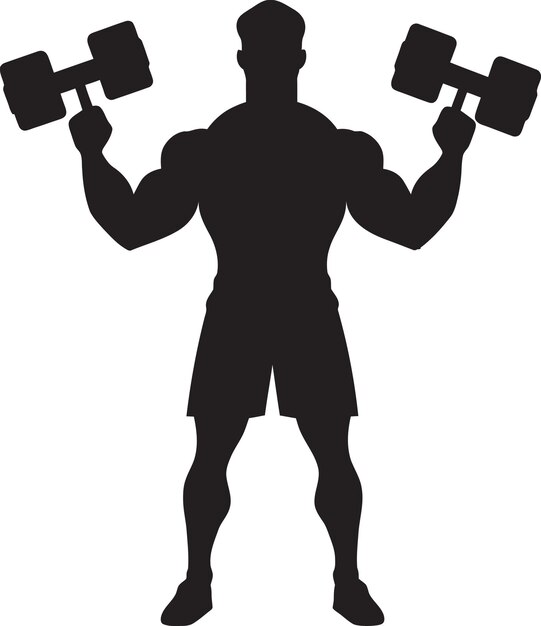 Plik wektorowy vector vitality man czarny emblem iron will dumbbell workout logo