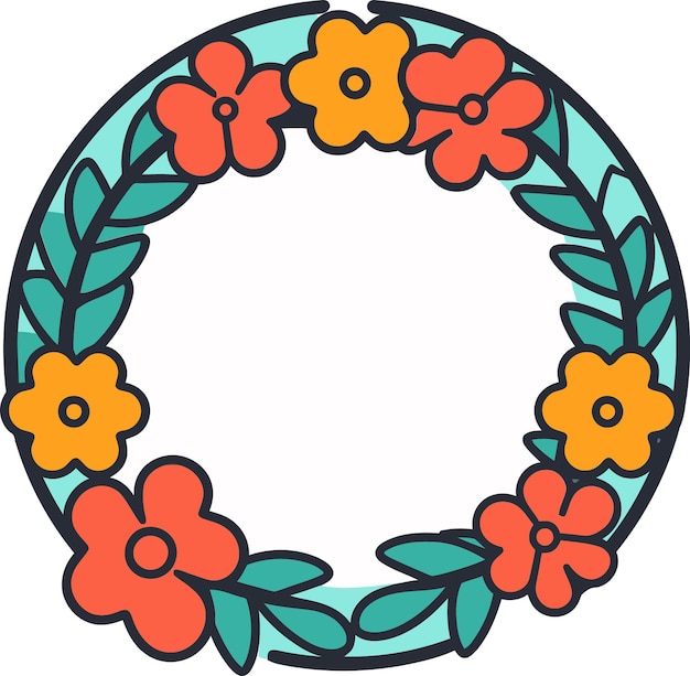 Vectorized Natures Charm Wreath Artwhimsical Wreath Gallery Wector Art