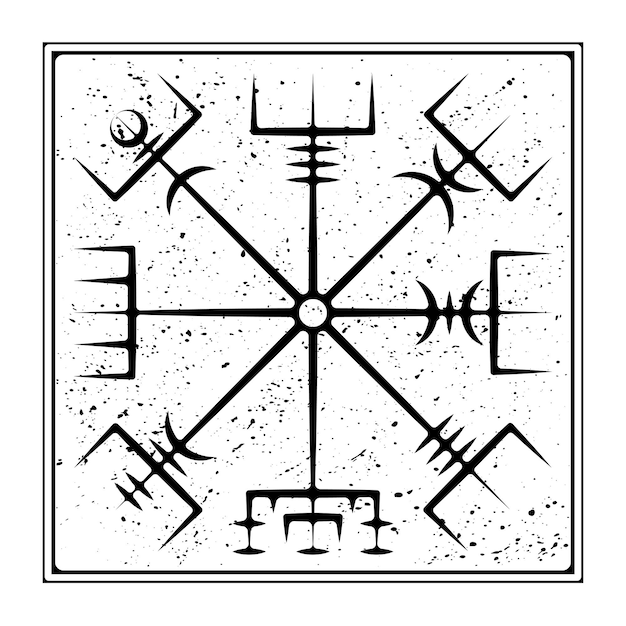 Plik wektorowy vegvisir prawdziwe kwadratowe czarne ostre rogi