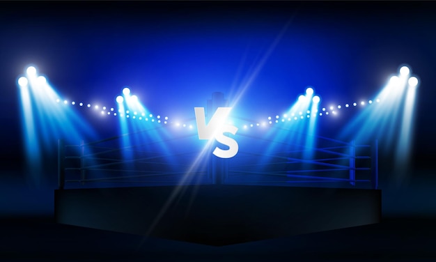 Versus Screen For Fight of sport and game Battle Or Sport Boxing ring arena i reflektor