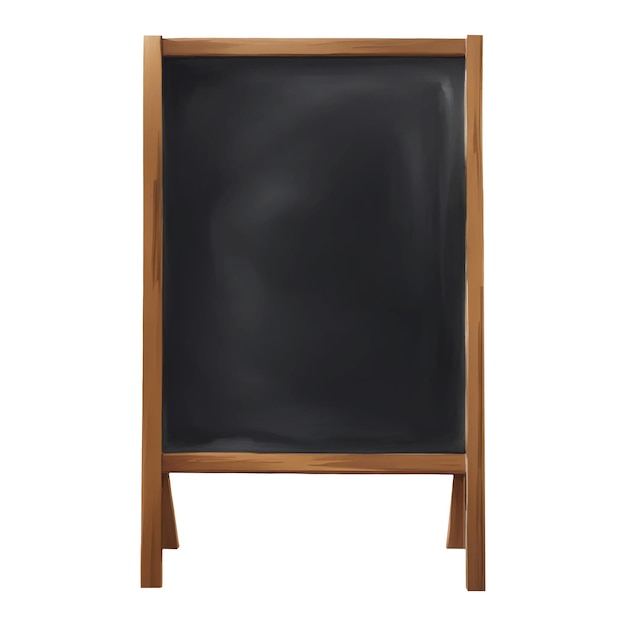 Vertical Blank Black Sidewalk Street Chalkboard Izolowana Ręcznie Narysowana Ilustracja Akwarelowa