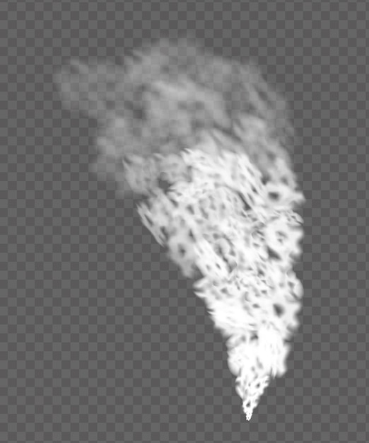 Vertical White Smoke Cloud Effect on Transparent Background for Digital Compositing PNG