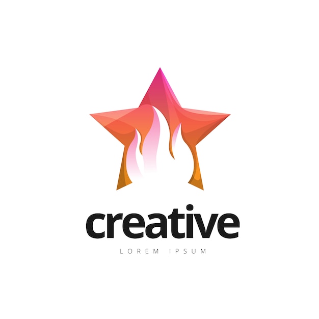 Vibrant Creative Star Fire Logo