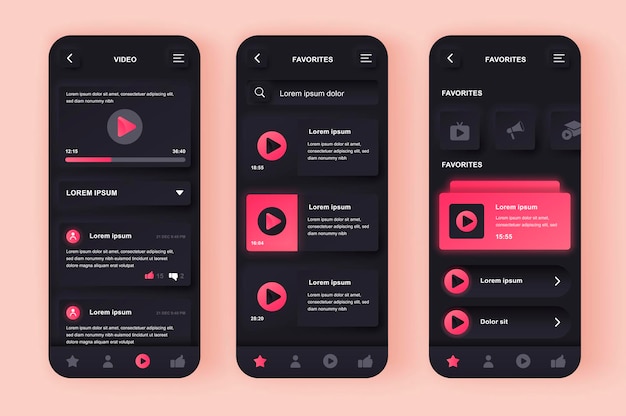 Video Tube Nowoczesna Neumorficzna Aplikacja Mobilna Ui