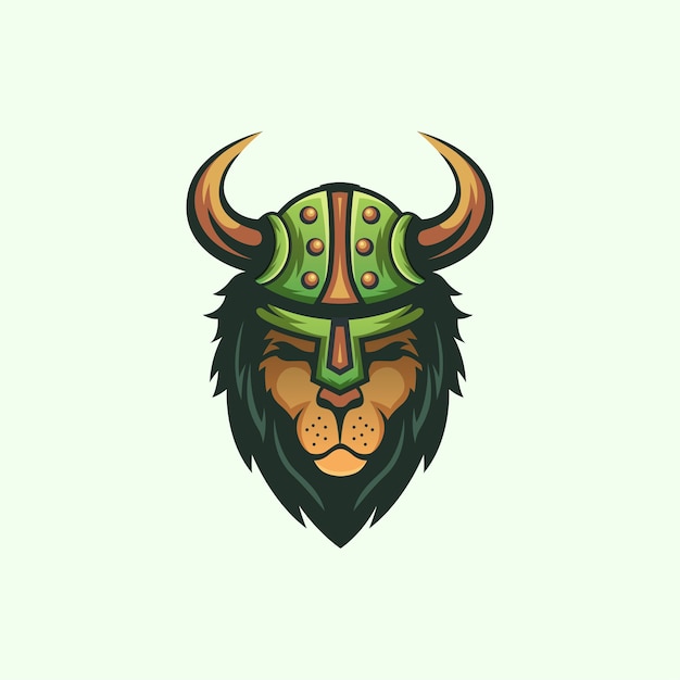 Plik wektorowy viking lion logo concept