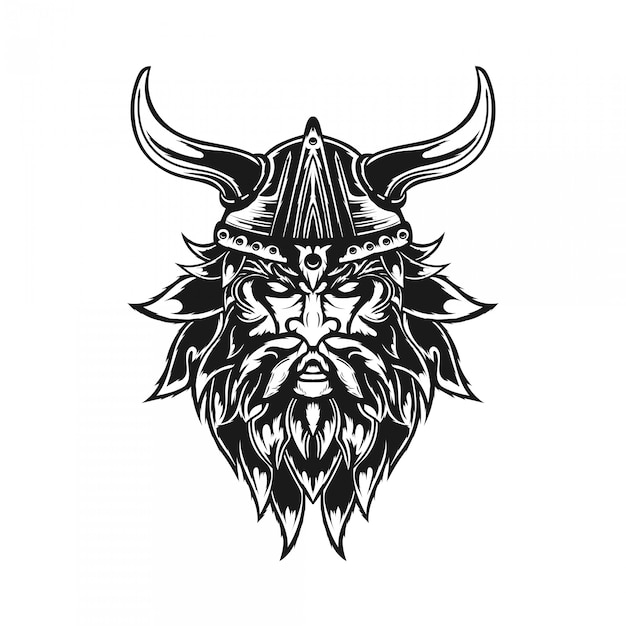 Viking Wojownika Rocznika Maskotki Ilustracja