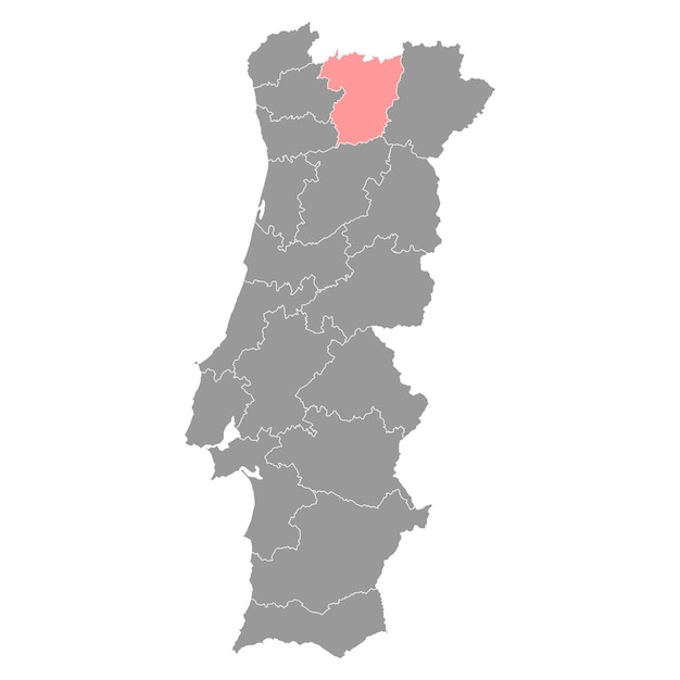 Vila Real Mapa Dzielnicy Portugalii Ilustracji Wektorowych
