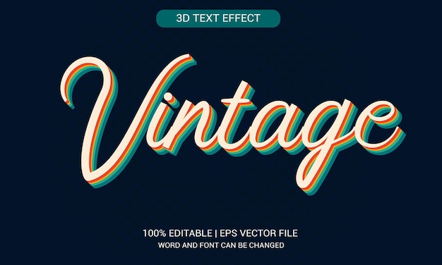 Vintage 3d Efekt Tekstowy