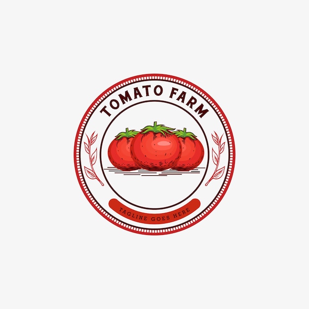 Vintage Badge Pomidor Logo Projekt Inspiracji Dla Pomidora Farm