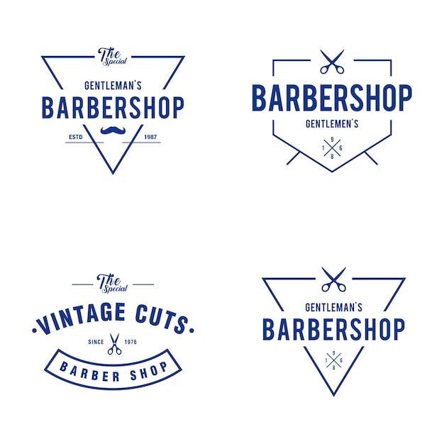 Vintage Barber Shop Business Label