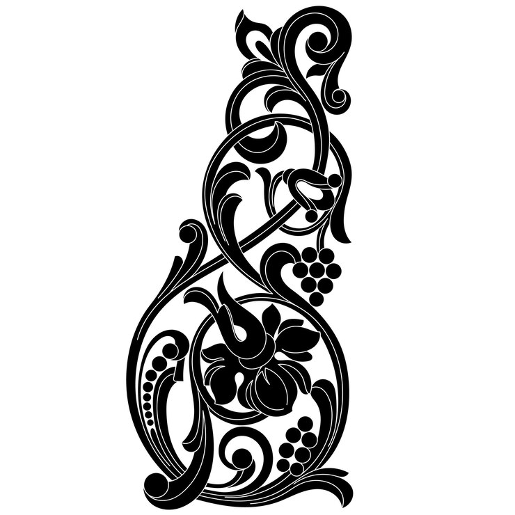 Wektor vintage barokowy przewiń ornament grawerowanie granicy kwiatowy wzór retro w stylu antycznym. wektor.