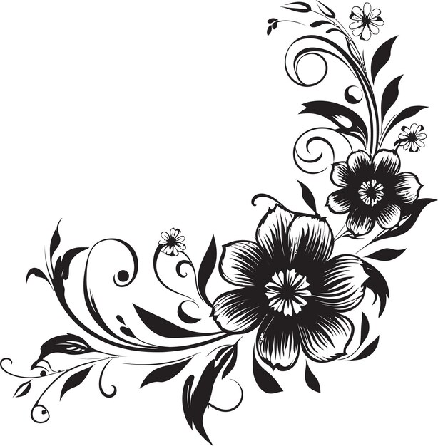 Plik wektorowy vintage bloom sketches monochrome floral iconography artisanal inked gardens handcrafted logo eleme