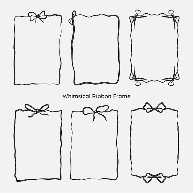 Vintage border frame set whimsical border for photo frame ślub urodziny zaproszenie linia styl artystyczny