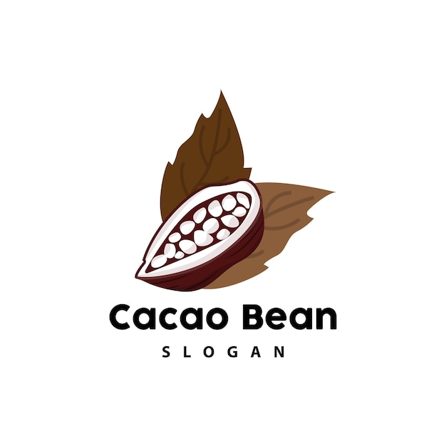 Vintage Cacao Logo Kakao Owoc Roślin Logo Czekolada Wektor Dla Piekarni Streszczenie Line Art Chocolate Design