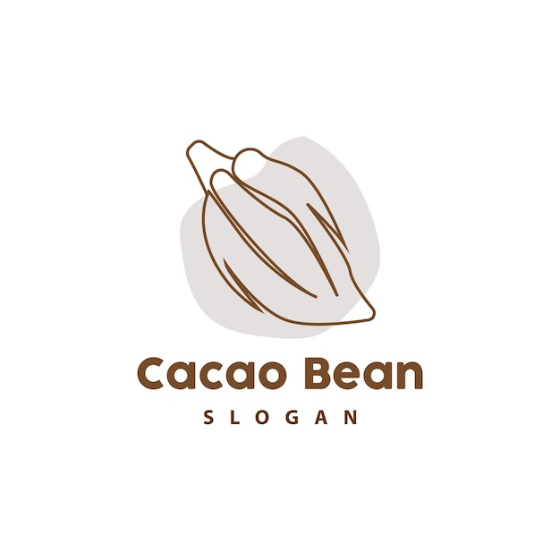 Vintage Cacao Logo Kakao Owoc Roślin Logo Czekolada Wektor Dla Piekarni Streszczenie Line Art Chocolate Design