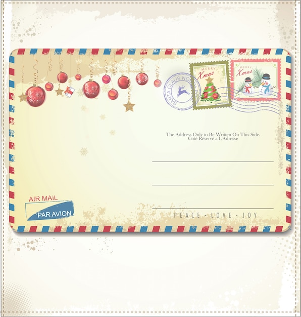 Plik wektorowy vintage christmas post card