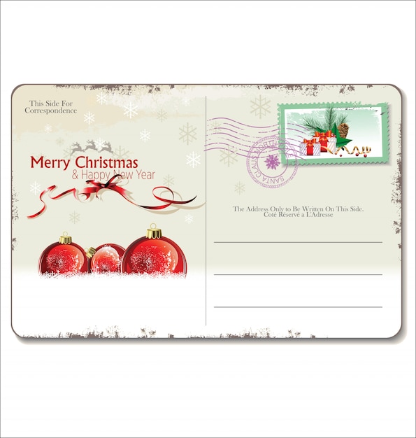 Plik wektorowy vintage christmas post card