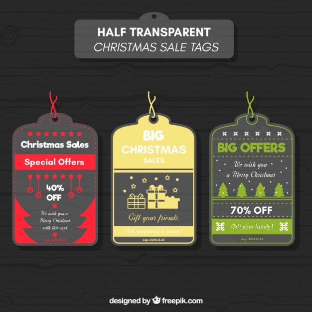 Plik wektorowy vintage christmas sale tags