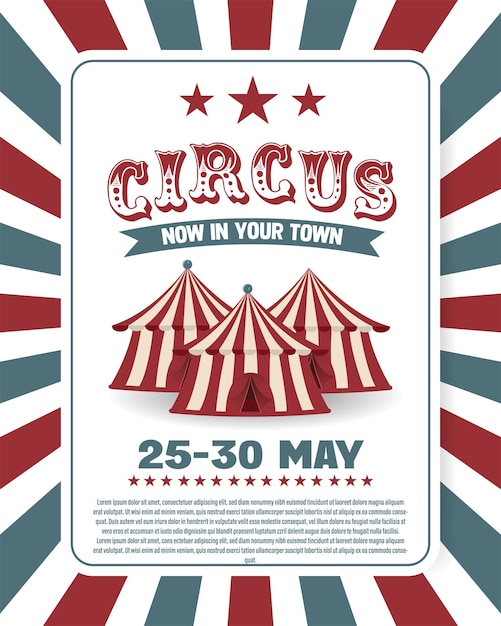 Vintage Circus Poster With Big Topillustration Of Retro And Vintage Circus Poster Background