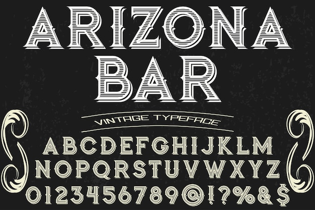 Vintage Czcionki Krój Czcionki Projekt Arizona Bar