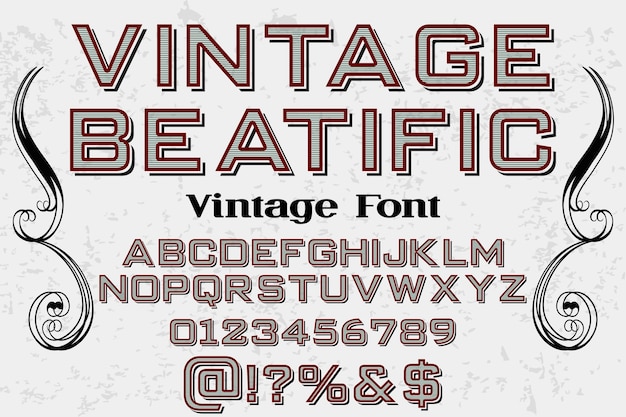 Plik wektorowy vintage design alfabetu czcionki beatific