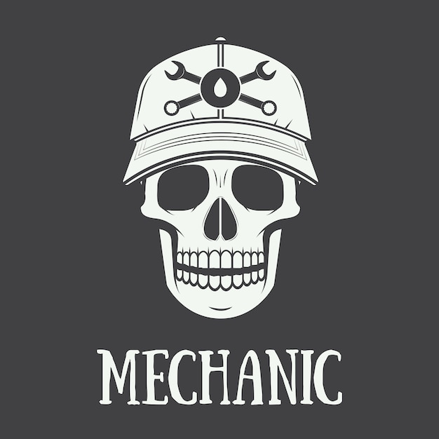 Vintage etykieta mechanika, godło i logo