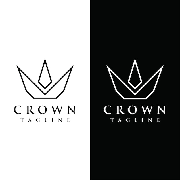 Vintage Golden Royal Crown Logo Z Eleganckim I Luksusowym Geometrycznym Z Kreatywnym Pomysłemlogo Dla Biznesu, Piękności I Salonu