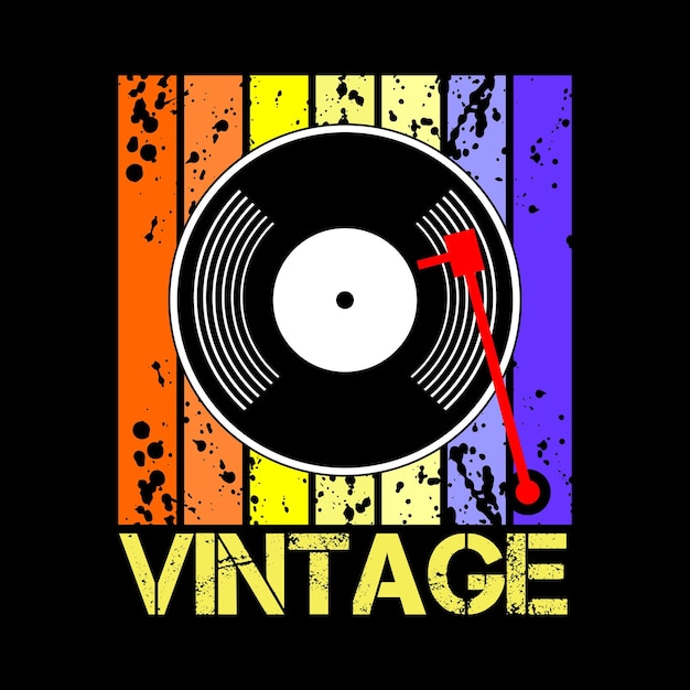 vintage, gramofon wektor ikona