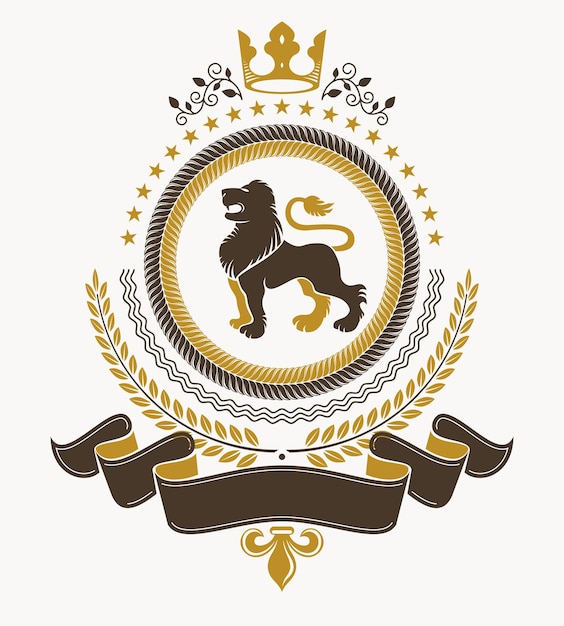 Vintage Heraldyka Szablon Projektu, Wektor Godło.