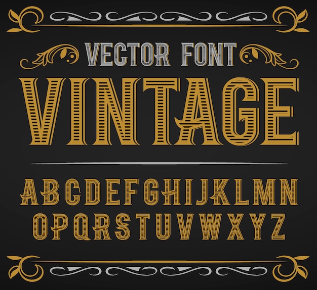 Vintage Label Font Retro Font