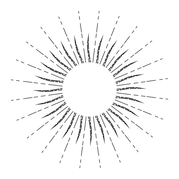 Plik wektorowy vintage liniowy sunburst