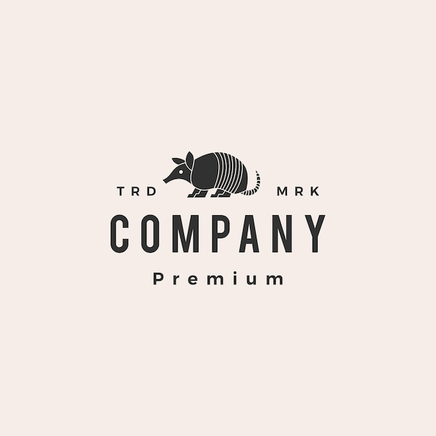 Vintage Logo Hipster Armadillo