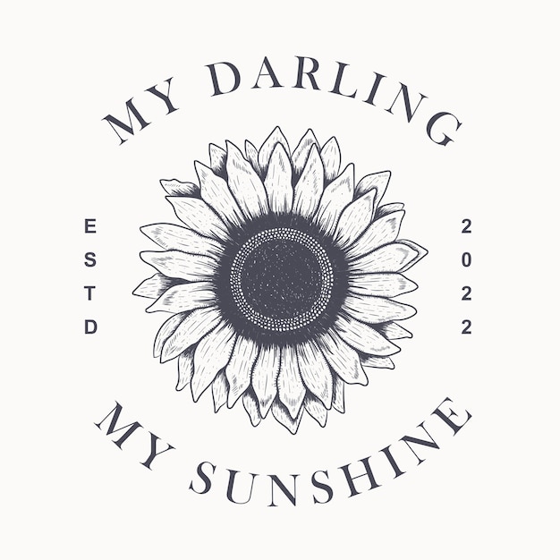 Plik wektorowy vintage logo mojego kochanego mojego słońca