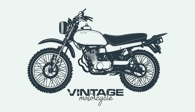 Plik wektorowy vintage monochromatyczny motocyklklasyczny rocznik motocyklachopper rower ilustracji wektorowych