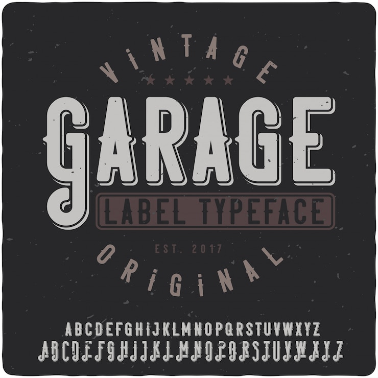 Wektor vintage napis w garażu
