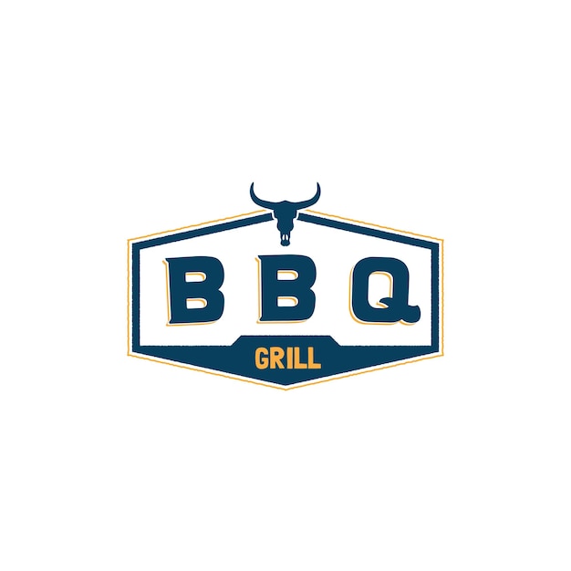 Plik wektorowy vintage odznaka rustykalny grill grill grill hipster grunge projektowanie logo inspiracja
