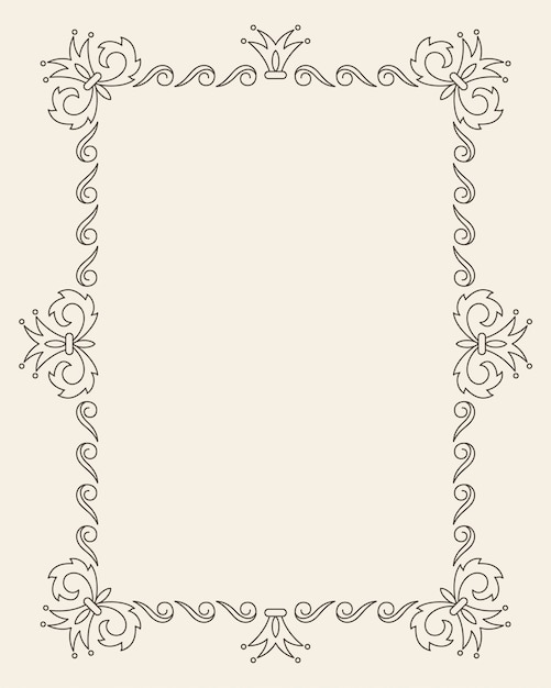 Vintage Ornament Greeting Card Vector Template.