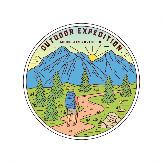 Vintage Outdoor Monoline Badge Design