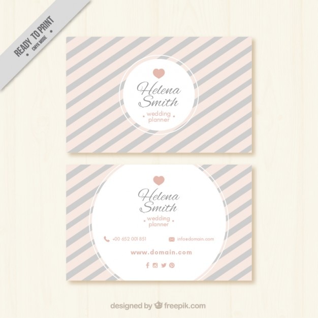 Vintage paski wedding planner karty
