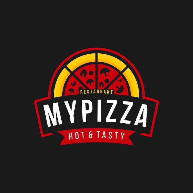 Vintage pizzeria logo szablon projektu inspiracja etykieta odznaka okrągła okrągła