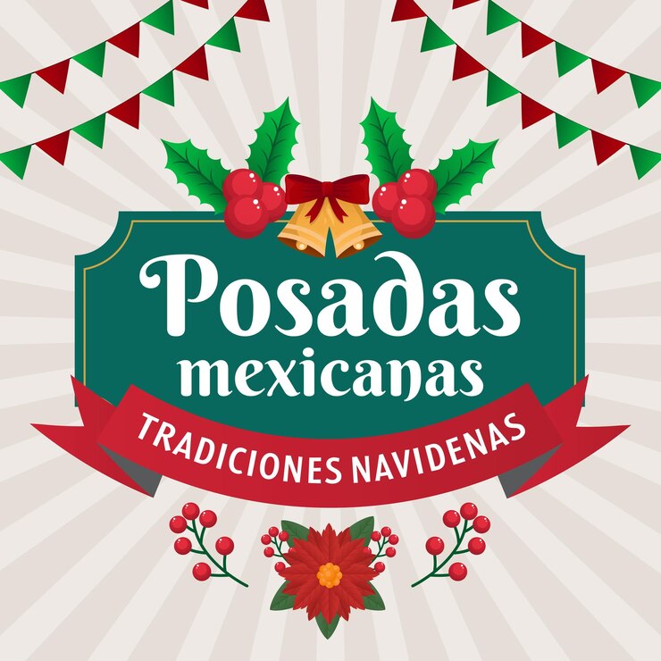 Wektor vintage projekt posadas mexicanas powitanie ilustracja
