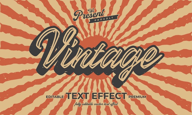 Plik wektorowy vintage retro edytowalny efekt tekstu czcionka alfabetu typografia czcionka