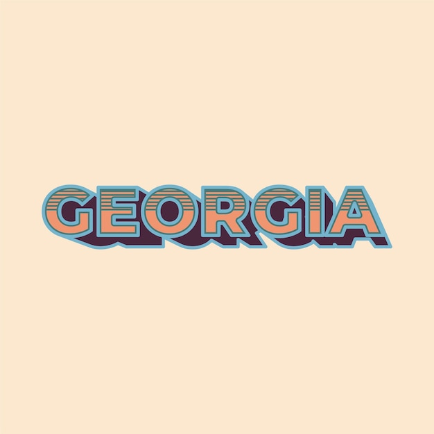 Plik wektorowy vintage retro georgia vector design, ponadczasowa i nostalgiczna reprezentacja stanu georgia