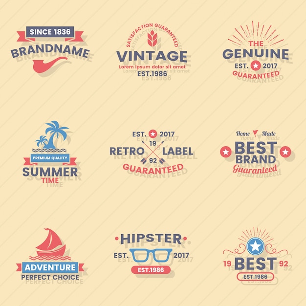 Vintage Retro Logo Wektor Na Baner