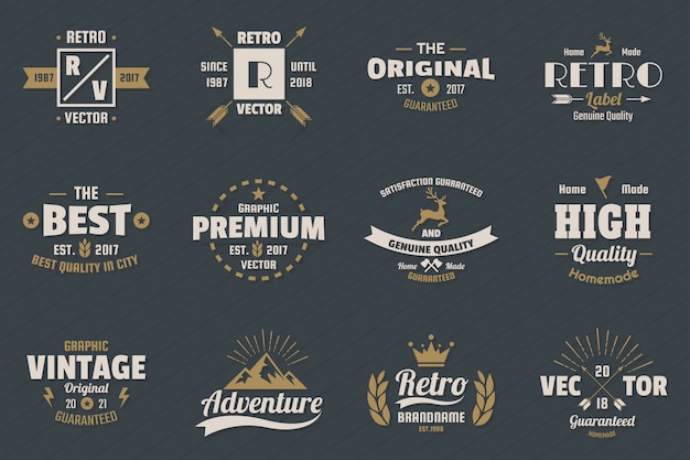 Vintage Retro Logo Wektorowe