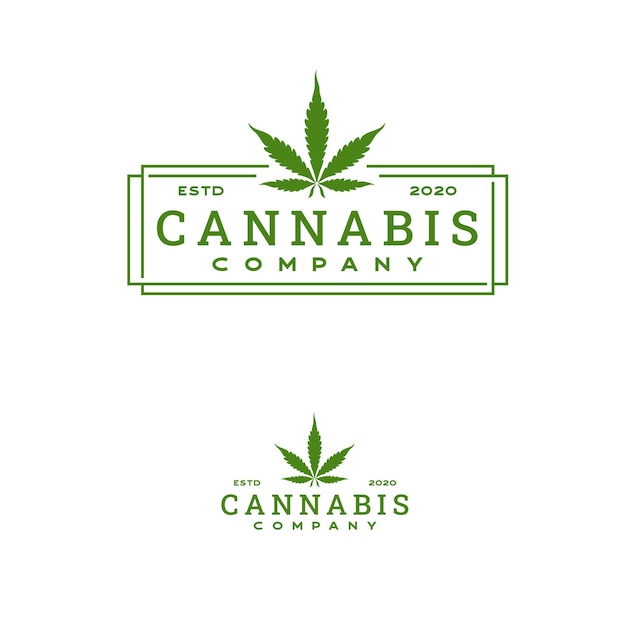 Vintage Retro odznaka godło Cannabis Logo design