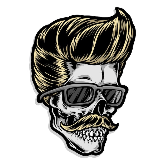 Vintage Rockabilly Skull