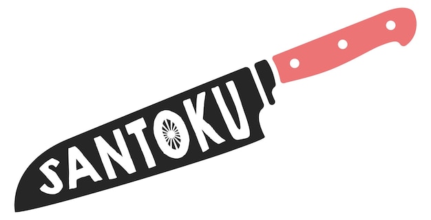 Plik wektorowy vintage santoku nóż wektor typografia obiekt ilustracja