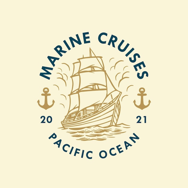 Vintage Ship Marine Logo