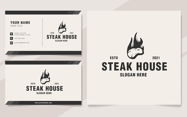 Vintage Steak House Logo Szablon Stylu Monogram